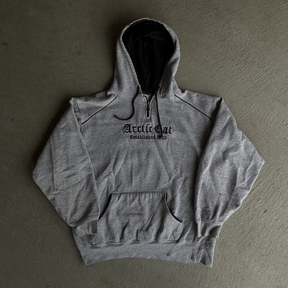 Vintage Y2K Arctic Cat Snowmobile Sweatshirt Grunge Quarter Gothic Streetwear M